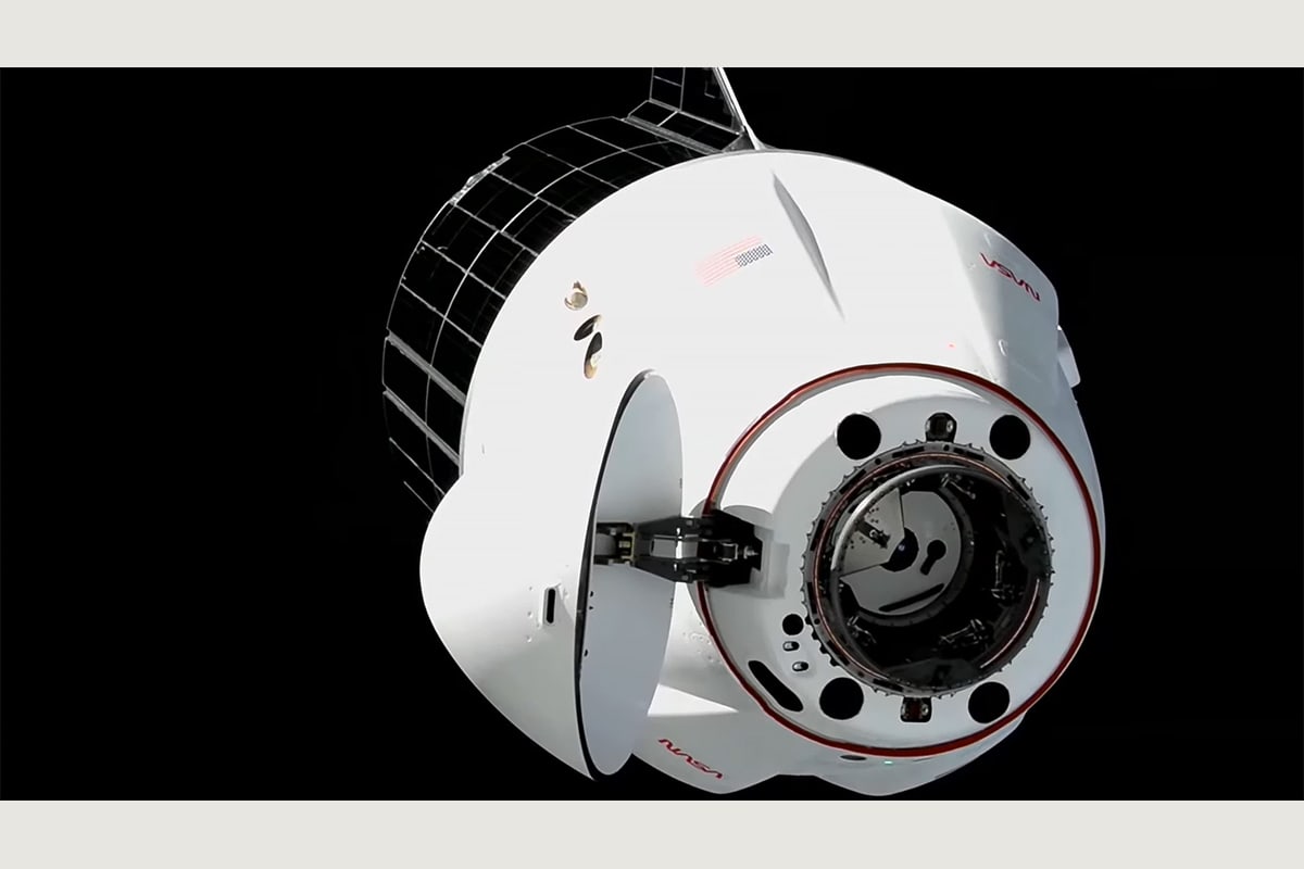 NASA+ image of SpaceX Dragon approaching the International Space Station on October 15, 2026