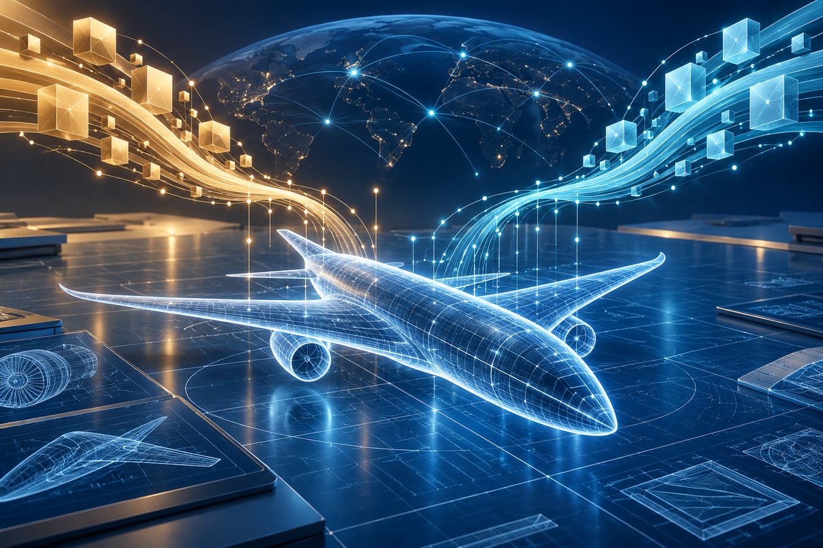 Original conceptual digital twin illustrating an international aerospace development partnership